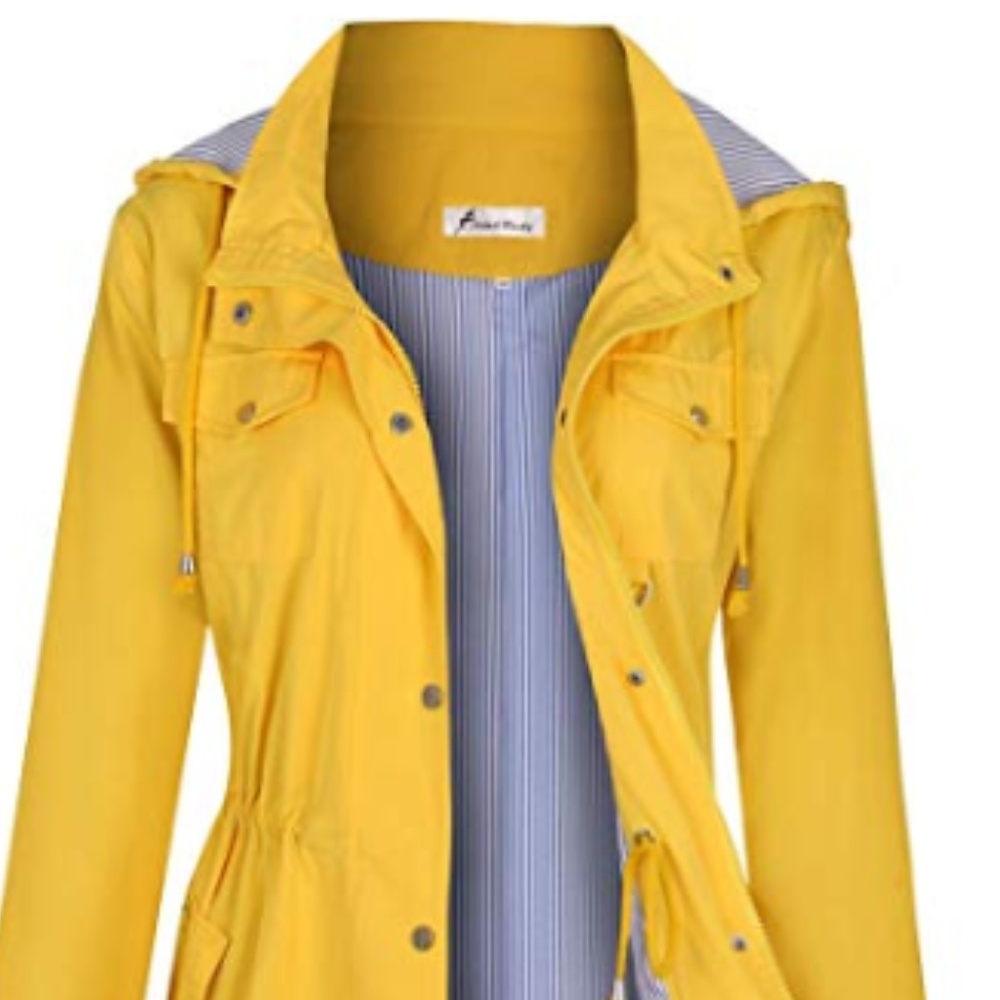 Rain Jacket Raincoat Waterproof Lightweight Hooded - Picture 4 of 7